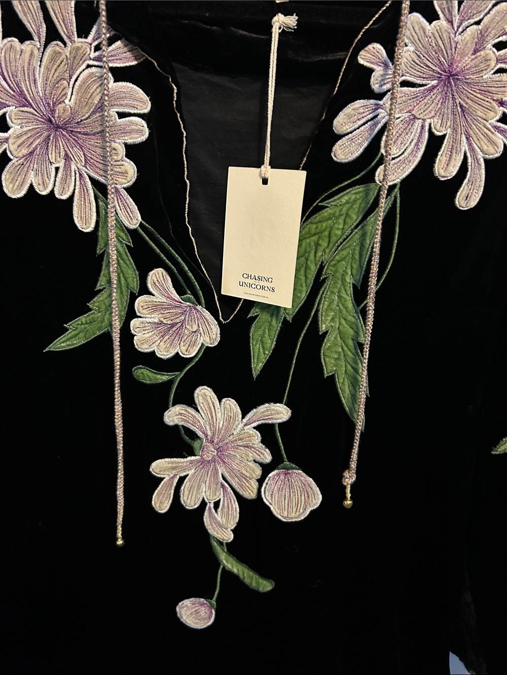 🌼CU Purple Haze embroidered Velvet Tunic L - Picture 8 of 12
